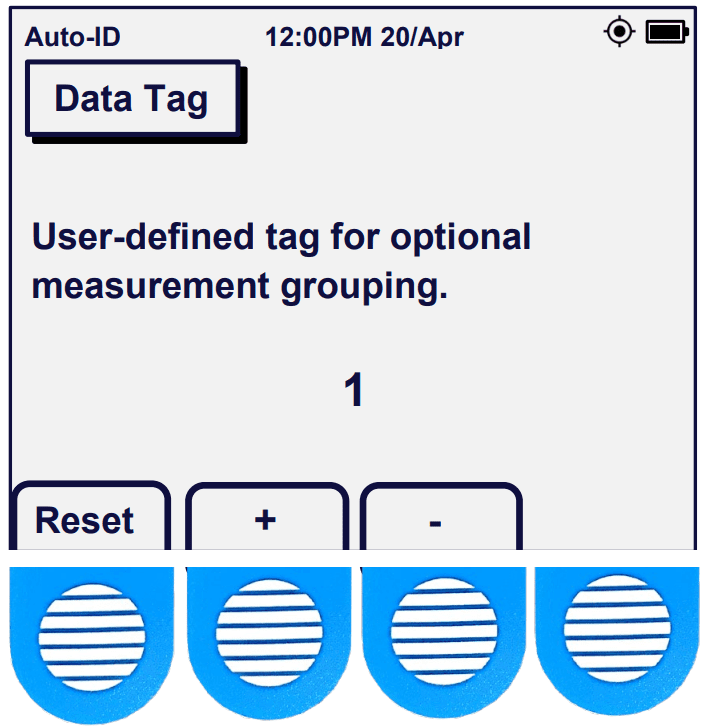 Acclima SDI-12 TDR Soil Moisture Sensor Reader Sensor Data Tag Screen Showing Measurement Grouping