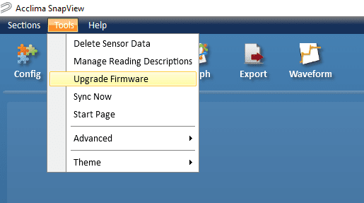 SnapView Upgrade Firmware Button