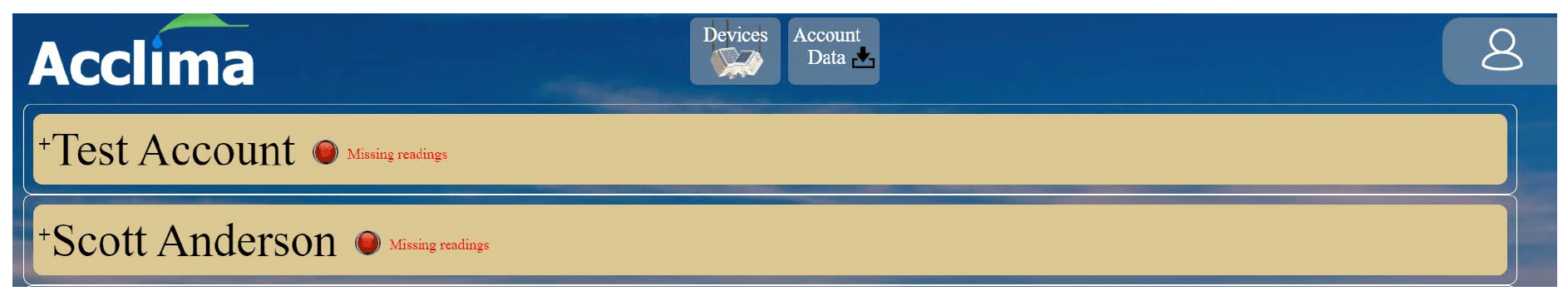 Device Focus Screenshot - Acclima