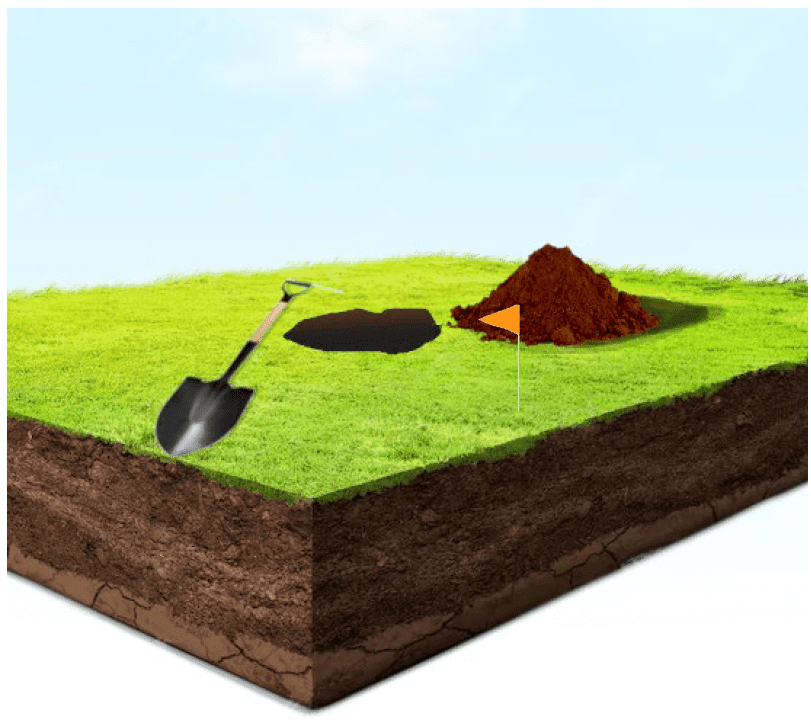 Hole by Shovel and Pile of Dirt - Acclima