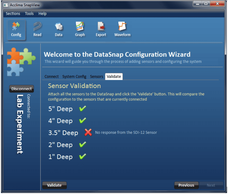 Soil Moisture Meter Validation Acclima SnapView