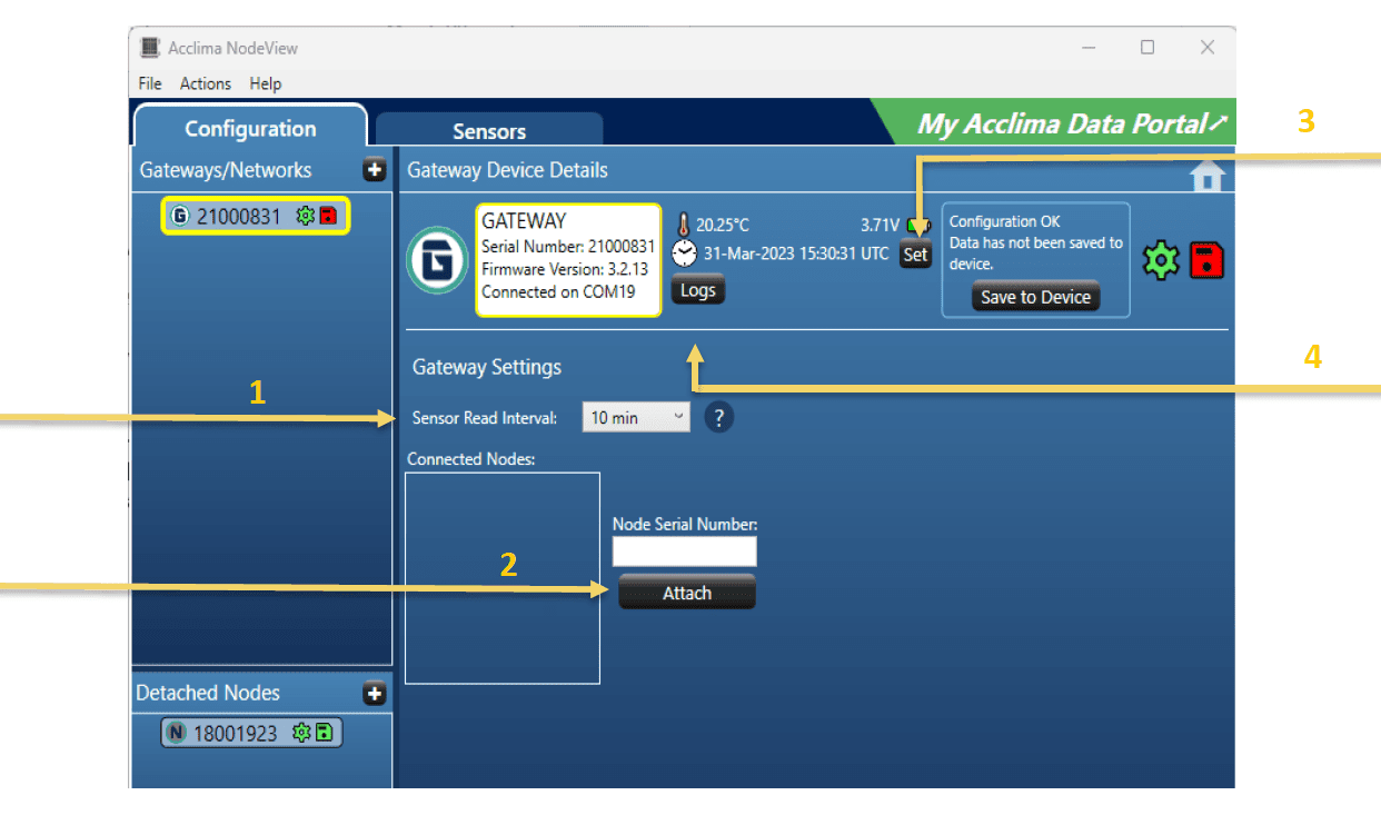 Set Logs Etc - Acclima