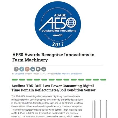 AE50 Awards Recognize Acclima Innovation