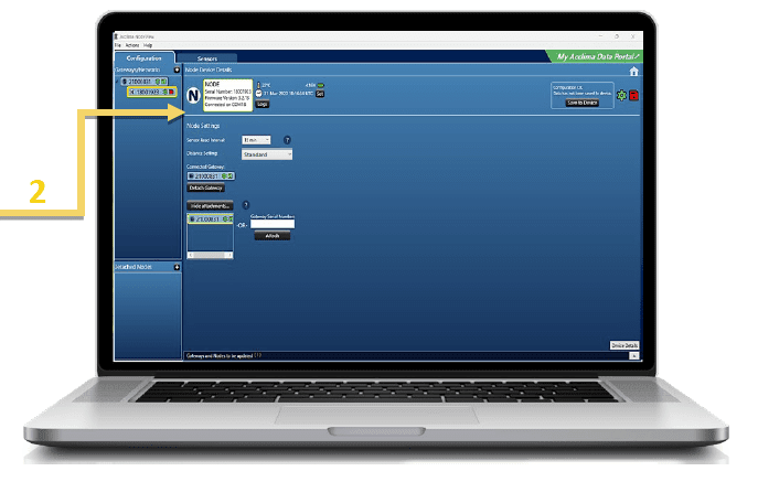 Laptop with Configuration information - Acclima