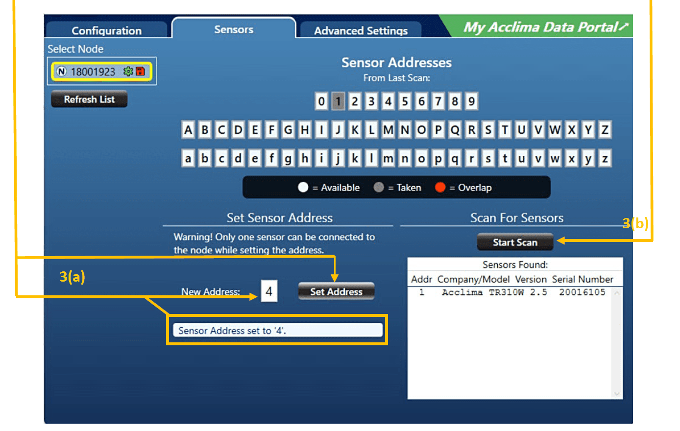 Set Sensor Address - Acclima