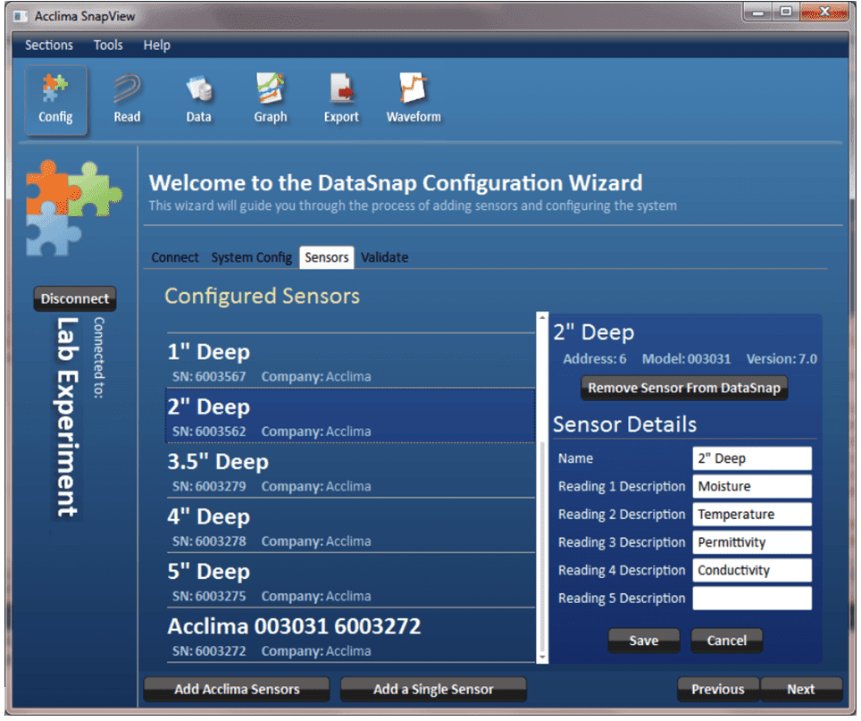 Adding Soil Moisture Sensors Acclima SnapView